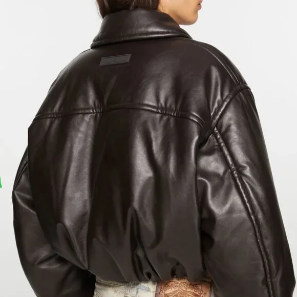 Acne Studios Coated Brown Bomber Jacket - Picture 2 of 7